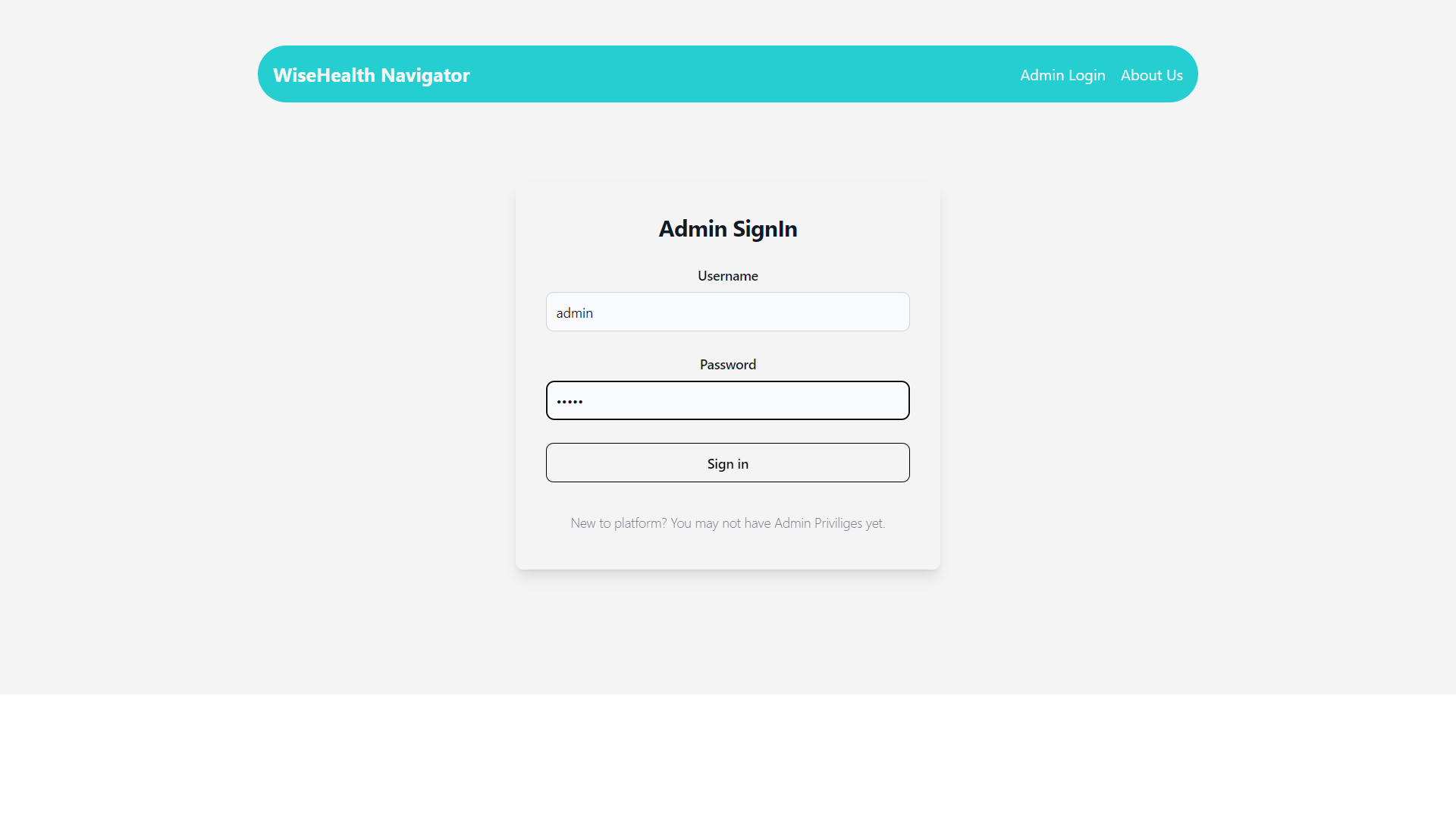 Admin Authentication for Healthcare Staff